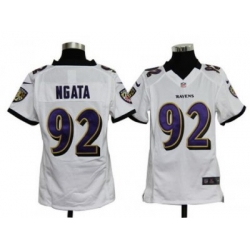 Youth Nike NFL Baltimore Ravens #92 Haloti Ngata White Jerseys