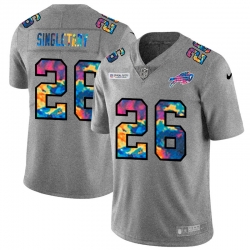 Buffalo Bills 26 Devin Singletary Men Nike Multi Color 2020 NFL Crucial Catch NFL Jersey Greyheather