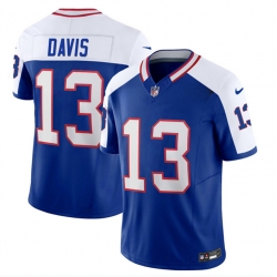 Men Buffalo Bills 13 Gabe Davis Blue White 2023 F U S E  Throwback Vapor Untouchable Limited Stitched Jersey