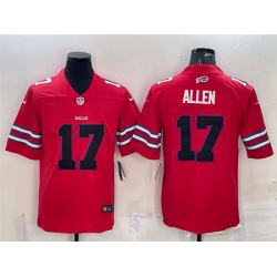 Men Buffalo Bills 17 Josh Allen Red Black Stitched Football Jersey