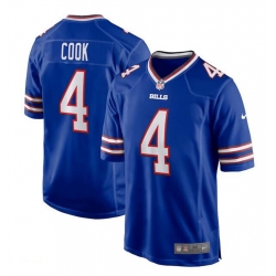 Men Buffalo Bills 4 James Cook Blue Stitched Game Football Jersey