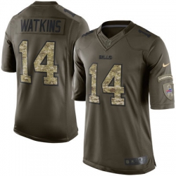 Mens Buffalo Bills 14 Sammy Watkins Nike Green Salute To Service Limited Jersey