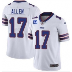 Men's Buffalo Bills 2022 #17 Josh Allen White With 4-star C Patch Vapor Untouchable Limited Stitched Jersey