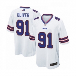 Mens Buffalo Bills 91 Ed Oliver Game White Football Jersey