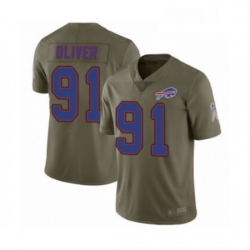 Mens Buffalo Bills 91 Ed Oliver Limited Olive 2017 Salute to Service Football Jersey