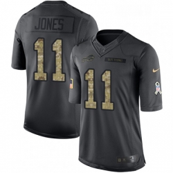 Mens Nike Buffalo Bills 11 Zay Jones Limited Black 2016 Salute to Service NFL Jersey