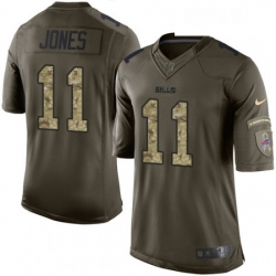 Mens Nike Buffalo Bills 11 Zay Jones Limited Green Salute to Service NFL Jersey