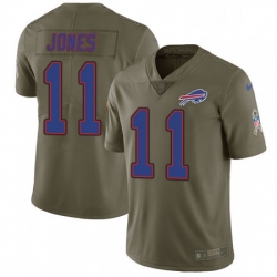 Mens Nike Buffalo Bills 11 Zay Jones Limited Olive 2017 Salute to Service NFL Jersey