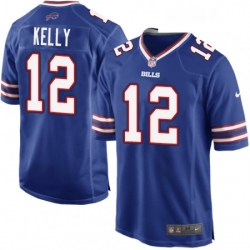 Mens Nike Buffalo Bills 12 Jim Kelly Game Royal Blue Team Color NFL Jersey