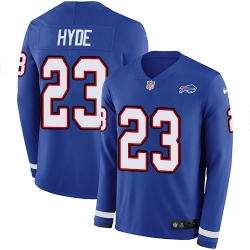 Nike Bills 23 Micah Hyde Royal Blue Team Color Men s Stitched NFL Limited Therma Long Sleeve Jersey