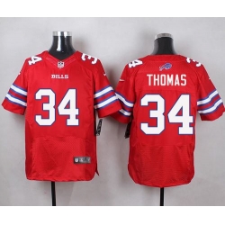 Nike Bills #34 Thurman Thomas Red Mens Stitched NFL Elite Rush Jersey