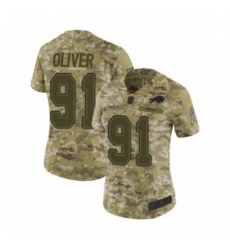 Womens Buffalo Bills 91 Ed Oliver Limited Camo 2018 Salute to Service Football Jersey