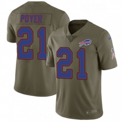 Youth Nike Buffalo Bills 21 Jordan Poyer Limited Olive 2017 Salute to Service NFL Jersey