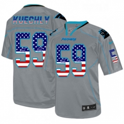 Mens Nike Carolina Panthers 59 Luke Kuechly Elite Grey USA Flag Fashion NFL Jersey