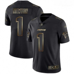 Panthers #1 Cam Newton Black Gold Men Stitched Football Vapor Untouchable Limited Jersey