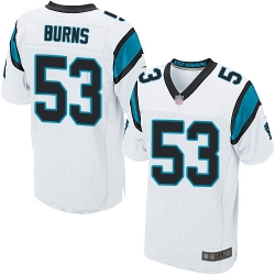 Panthers 53 Brian Burns White Men Stitched Football Elite Jersey