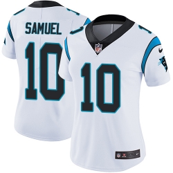 Nike Panthers #10 Curtis Samuel White Womens Stitched NFL Vapor Untouchable Limited Jersey