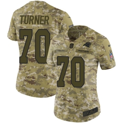 Nike Panthers #70 Trai Turner Camo Women Stitched NFL Limited 2018 Salute to Service Jersey