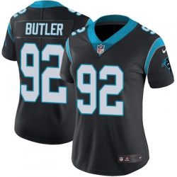 Nike Panthers #92 Vernon Butler Black Team Color Womens Stitched NFL Vapor Untouchable Limited Jersey