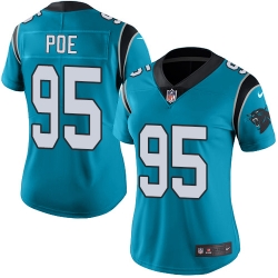 Nike Panthers #95 Dontari Poe Blue Alternate Womens Stitched NFL Vapor Untouchable Limited Jersey