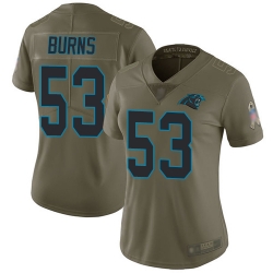 Panthers 53 Brian Burns Olive Women Stitched Football Limited 2017 Salute to Service Jersey