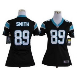 Women Nike Carolina Panthers #89 Steve Smith Black Nike NFL Jerseys