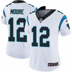 Womens Nike Carolina Panthers 12 DJ Moore White Vapor Untouchable Limited Player NFL Jersey