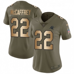 Womens Nike Carolina Panthers 22 Christian McCaffrey Limited OliveGold 2017 Salute to Service NFL Jersey