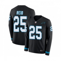 Youth Carolina Panthers 25 Eric Reid Limited Black Therma Long Sleeve Football Jersey