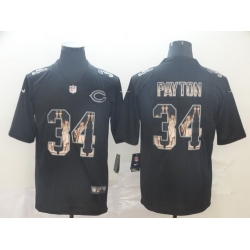 Bears 34 Walter Payton Black Statue Of Liberty Limited Jersey