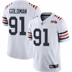 Bears 91 Eddie Goldman White Alternate Men Stitched Football Vapor Untouchable Limited 100th Season Jersey