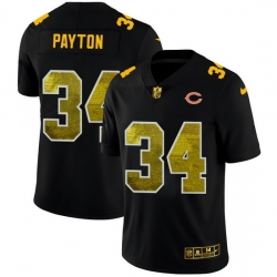 Chicago Bears 34 Walter Payton Men Black Nike Golden Sequin Vapor Limited NFL Jersey