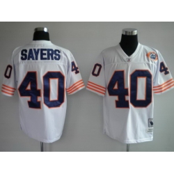 Chicago Bears 40 Sayers white throwback Jerseys Big Number