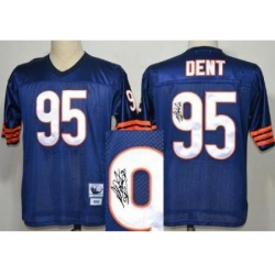 Chicago Bears 95 Richard Dent Blue Throwback M&N Signed NFL Jerseys