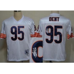 Chicago Bears 95 Richard Dent White Throwback M&N Signed NFL Jerseys