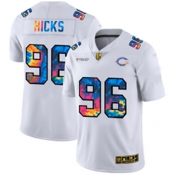 Chicago Bears 96 Akiem Hicks Men White Nike Multi Color 2020 NFL Crucial Catch Limited NFL Jersey