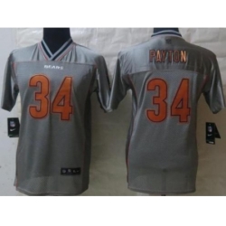 Kids Nike Chicago Bears 34 Walter Payton Grey Vapor Elite Jerseys