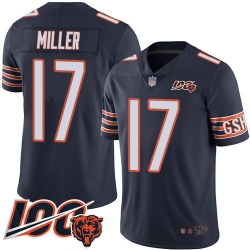 Men Chicago Bears 17 Anthony Miller Navy Blue Team Color 100th Season Limited Football Jersey