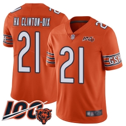 Men Chicago Bears 21 Ha Ha ClintonDix Orange Alternate 100th Season Limited Football Jersey