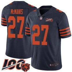 Men Chicago Bears 27 Sherrick McManis Limited Navy Blue Rush Vapor Untouchable 100th Season Football Jersey