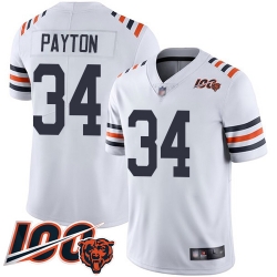 Men Chicago Bears 34 Walter Payton White 100th Season Limited Football Jersey