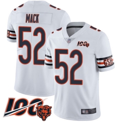 Men Chicago Bears 52 Khalil Mack White Vapor Untouchable Limited Player 100th Season Football Jersey