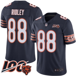 Men Chicago Bears 88 Riley Ridley Navy Blue Team Color 100th Season Limited Football Jersey