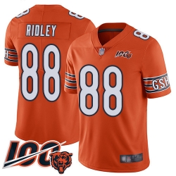 Men Chicago Bears 88 Riley Ridley Orange Alternate 100th Season Limited Football Jersey