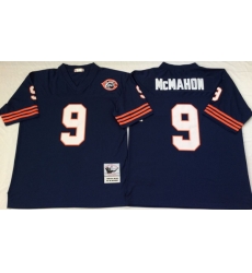 Men Chicago Bears 9 Jim McMahon Navy M&N Throwback Jersey