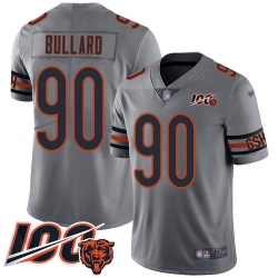 Men Chicago Bears 90 Jonathan Bullard Limited Silver Inverted Legend 100th Season Football Jersey