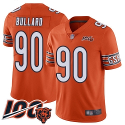 Men Chicago Bears 90 Jonathan Bullard Orange Alternate 100th Season Limited Football Jersey