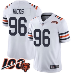 Men Chicago Bears 96 Akiem Hicks White 100th Season Limited Football Jersey