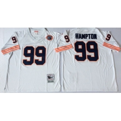 Men Chicago Bears 99 Dan Hampton White M&N Throwback Jersey