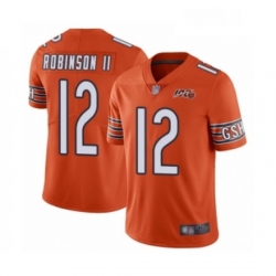 Mens Chicago Bears 12 Allen Robinson Orange Alternate 100th Season Limited Football Jersey